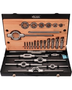 Купить Набор метчиков и плашек VOELKEL G(BSP) 1/8 -1.0 HSS-G 26 предметов V48020  в E-mobi