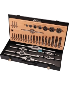 Купить Набор метчиков и плашек VOELKEL UNC 1/4-3/4 HSS-G 35пр V48051 в E-mobi