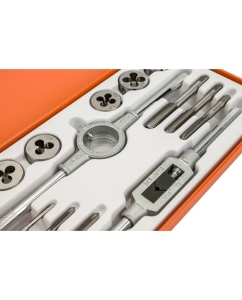 Купить Набор метчиков и плашек BOHRER метрические, М3x0,5 М4x0,7 М5x0,8 М6x1,0 М8x1,25 М10x1,5, вороток, 14 предметов 31850140  в E-mobi