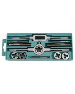 Купить Комплект резьбонарезного инструмента: вороток и плашкодержатель CNIC и по 5 метчиков и плашек М6-М12 в пласт. коробке 12 позиций 50334 в E-mobi