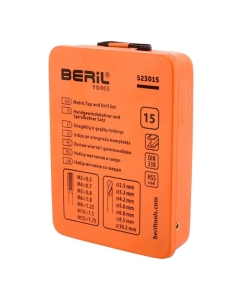 Купить Набор метчиков с воротком и сверлами Beril М3-М12, 2.5-10.2 мм, 15 предметов 523015 13689 в E-mobi