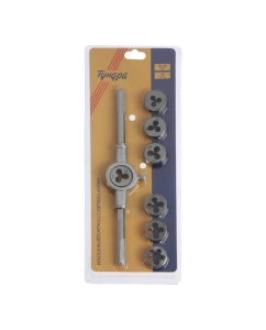 Купить Набор плашек  ТУНДРА М3 - М12 + плашкодержатель, 8 предметов 1348146  в E-mobi