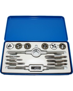 Купить Комплект резьбонарезного инструмента: вороток и плашкодержатель CNIC и по 6 метчиков и плашек М3-М10 в мет. футл.14 поз.SM014-1 65501 в E-mobi