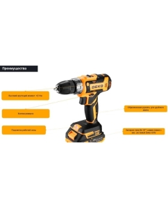 Купить Аккумуляторная дрель-шуруповерт DEKO DKCD20FU-Li 20 В, без АКБ и зарядного устройства (2024) 063-4454  в E-mobi