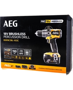 Купить Бесщеточная аккумуляторная ударная дрель-шуруповерт AEG 18В BSB18C3BL-X02C 4935478937  в E-mobi