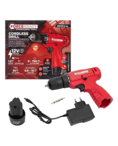Купить Дрель-шуруповерт аккумуляторная Forcekraft 12V, 1.2Ah, 30Нм, патрон 0.8-10 мм FK-CDA12V Li-ion(61278) в E-mobi