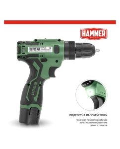 Купить Аккумуляторная дрель Hammer промо 12в 2x1.5ач liion 10мм 0-350/0-1350об/мин, 26 нм, кейс ACD12/2С 824159  в E-mobi