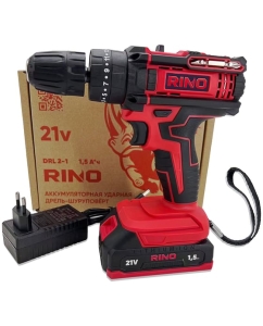 Купить Дрель аккумуляторная ударная щеточная RINO 36Нм 21В АКБ1.5Ач DRL2-1  в E-mobi