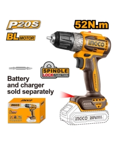 Купить Аккумуляторный шуруповерт INGCO б/щ 20B, 52 Нм Li-ion INDUSTRIAL CDLI204531  в E-mobi