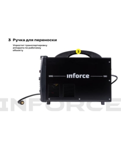 Купить Сварочный полуавтомат-инвертор Inforce (180 A; EURO; ПВ 75%) MIG-180 04-08-02  в E-mobi
