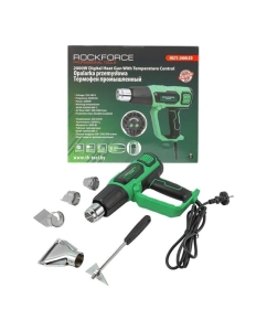 Купить Промышленный фен с индикацией температуры и насадками ROCKFORCE RF-HG75-2000LED(52353) в E-mobi