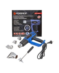 Купить Фен промышленный электрический Forsage с индикатором температуры и насадками(220В,50/60Гц,2000Вт, 60/350/600С,50/300/500л/мин,класс защиты-двойная изоляция) F-HG75-2000LED(52349) в E-mobi