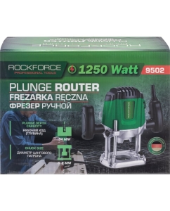 Купить Фрезер ручной Rockforce 1250Вт, 12000-30000 об/мин, ход фрезы 54мм, цанги  6,8мм RF-9502(60753)  в E-mobi