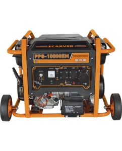 Купить Генератор CARVER PPG-10000ЕM бензин LT-192FA, 7,0/7,5кВт, 220В, бак 33 л,электростартер, колеса, медь 01.020.00031  в E-mobi