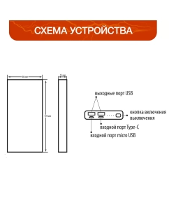 Купить Внешний аккумулятор Akai Power Bank, 10 000 mAh, синий  в E-mobi