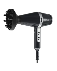 Купить Фен Kitfort КТ-3256 2200 Вт черный, серебристый  в E-mobi