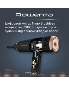 Купить Фен Rowenta CV9920F0 2000 Вт черный, золотистый  в E-mobi