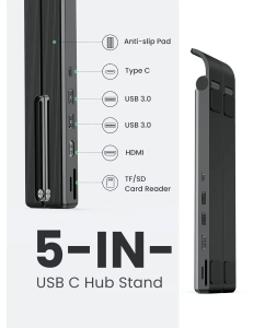 Купить Подставка для ноутбука Ugreen 5 в 1, 2 x USB 3.0, HDMI, SD/TF 80551  в E-mobi