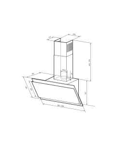 Купить Вытяжка каминная LEX Furia 900,  черный,  сенсорное управление chti000410  в E-mobi