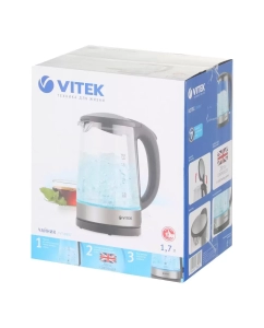 Купить Чайник электрический VITEK VT-8807 1.7 л серебристый, черный  в E-mobi