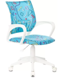 Купить Кресло детское Бюрократ BUROKIDS 1 W, на колесиках, ткань, голубой burokids 1 w-stickbl в E-mobi