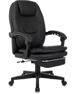 Купить Кресло Бюрократ CH-868N-F черный экокожа, крестов. пластик, подст.для ног, 2018358 в E-mobi