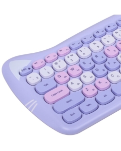 Купить Клавиатура+мышь беспроводная   DEXP Purple Kitten фиолетовый  в E-mobi