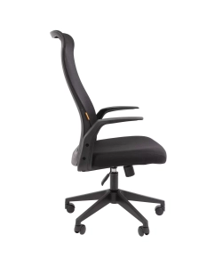 Купить Компьютерное кресло Chairman 573 ткань/сетка, черный/черный с механизмом качания  в E-mobi