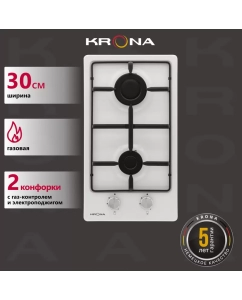 Купить Встраиваемая варочная панель газовая Krona PARTITA 30 WH белый в E-mobi