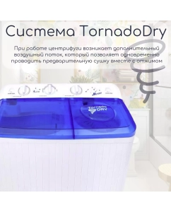 Купить Активаторная стиральная машина Мечта WMS T613UPTA01 белый, синий  в E-mobi