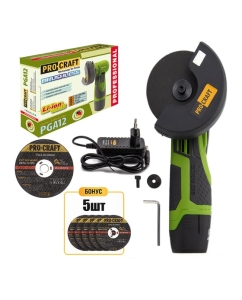 Купить Углошлифовальная машина аккумуляторная PROCRAFT 12В, 76мм, АКБ 2АЧ+ЗУ PGA12 в E-mobi