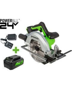 Купить Дисковая пила GreenWorks GD24CS, 24V,б/щет, диск 185х20мм, 4500 об/мин, рез 63мм,1x4Ач,ЗУ, коробка 1500907VUB в E-mobi