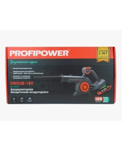 Купить Аккумуляторная бесщеточная воздуходувка Profipower DWDUB-18V (Li-ion-1шт, 4.0Ач, З/У, в коробке) E0219  в E-mobi