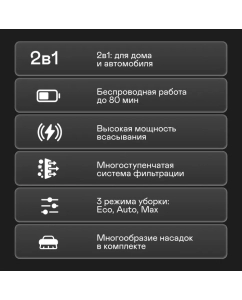 Купить Пылесос GARLYN M-7500 Dual черный  в E-mobi