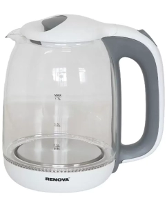 Купить Чайник электрический Renova Kt17g-09 w 1.7 л прозрачный, серый, белый в E-mobi