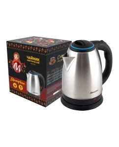 Купить Чайник электрический Матрёна МА-001 1.8 л черный, серебристый, голубой в E-mobi