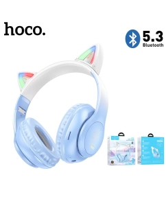 Купить Беспроводные наушники Hoco W42 Cat ear Crystal blue (H154)  в E-mobi