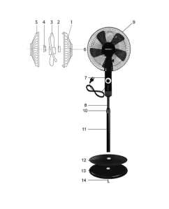 Купить Вентилятор напольный Centek CT-5022 черный  в E-mobi