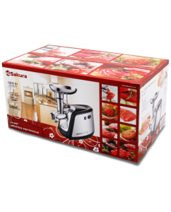 Купить Электромясорубка SAKURA SA-6407 1800 Вт черный/серебристый  в E-mobi