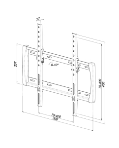 Купить Кронштейн наклонный для LCD,LED телевизора/монитора от 32" до 65" Trone Техно-400,белый  в E-mobi