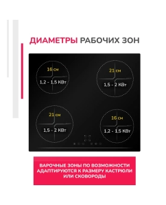 Купить Встраиваемая варочная панель Simfer H60I74S024 черный  в E-mobi
