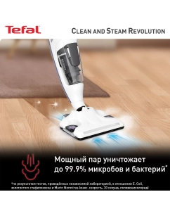 Купить Паровой пылесос Tefal Clean & Steam Revolution VP7751WH, белый/синий  в E-mobi